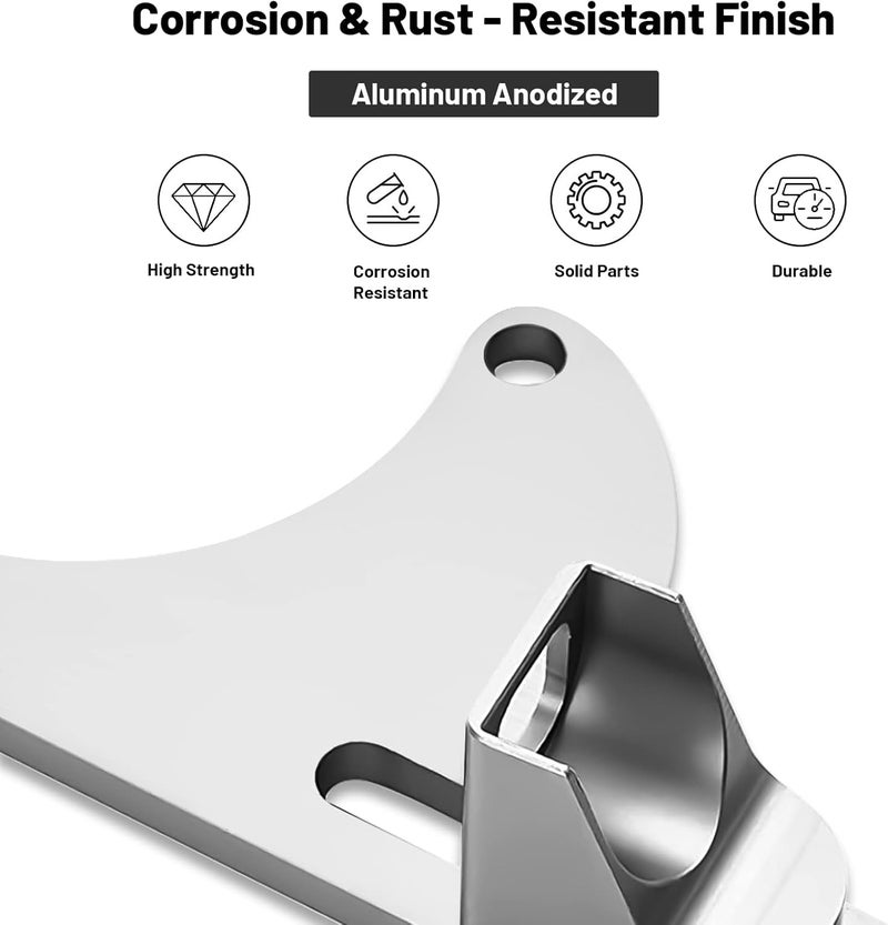 Endxedo Throttle Cable Bracket for 4150 4160 Series Adjustable Carburetor Bracket Aluminum Throttle Brackets (Silver) - Image 4
